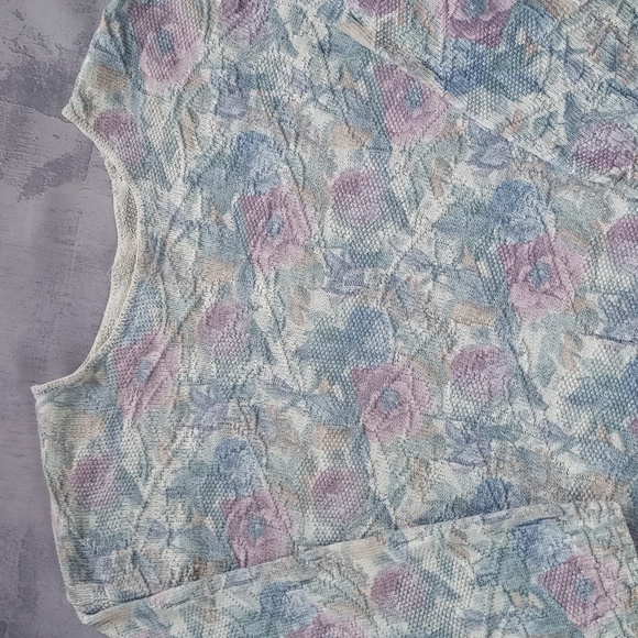 Vintage FLORAL PRINT Crewneck Sweater UNISEX - Picture 2 of 6